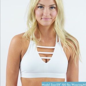 White Zyia Grid Bra